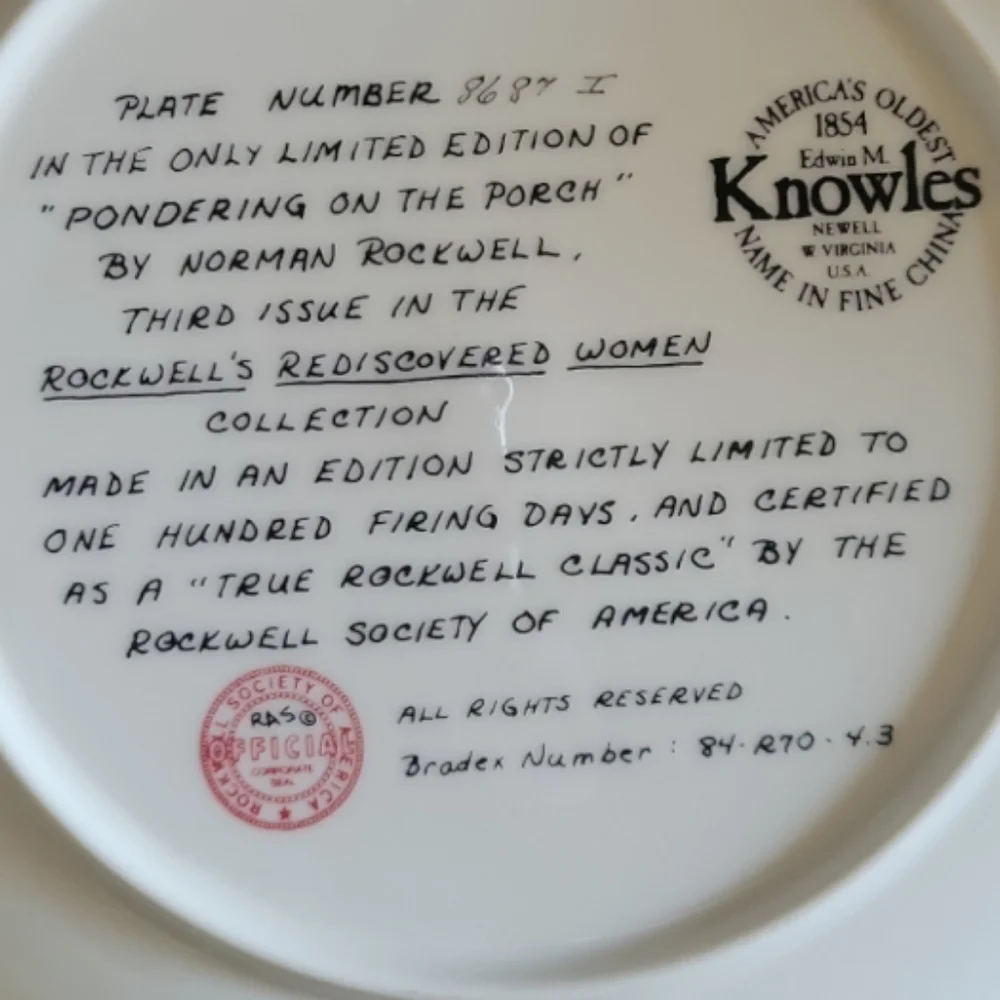Vtg 82 Knowles Norman Rockwell Collector's Plate 